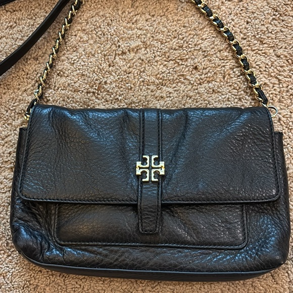 Tory Burch Black Gold Hardware Leather Crossbody Bag - Picture 2 of 6